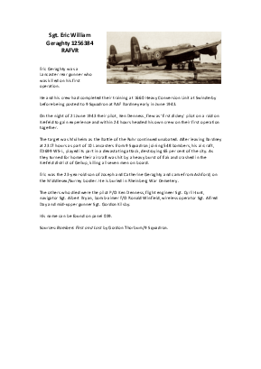 A preview of a PDF biography for Geraghty, Eric William